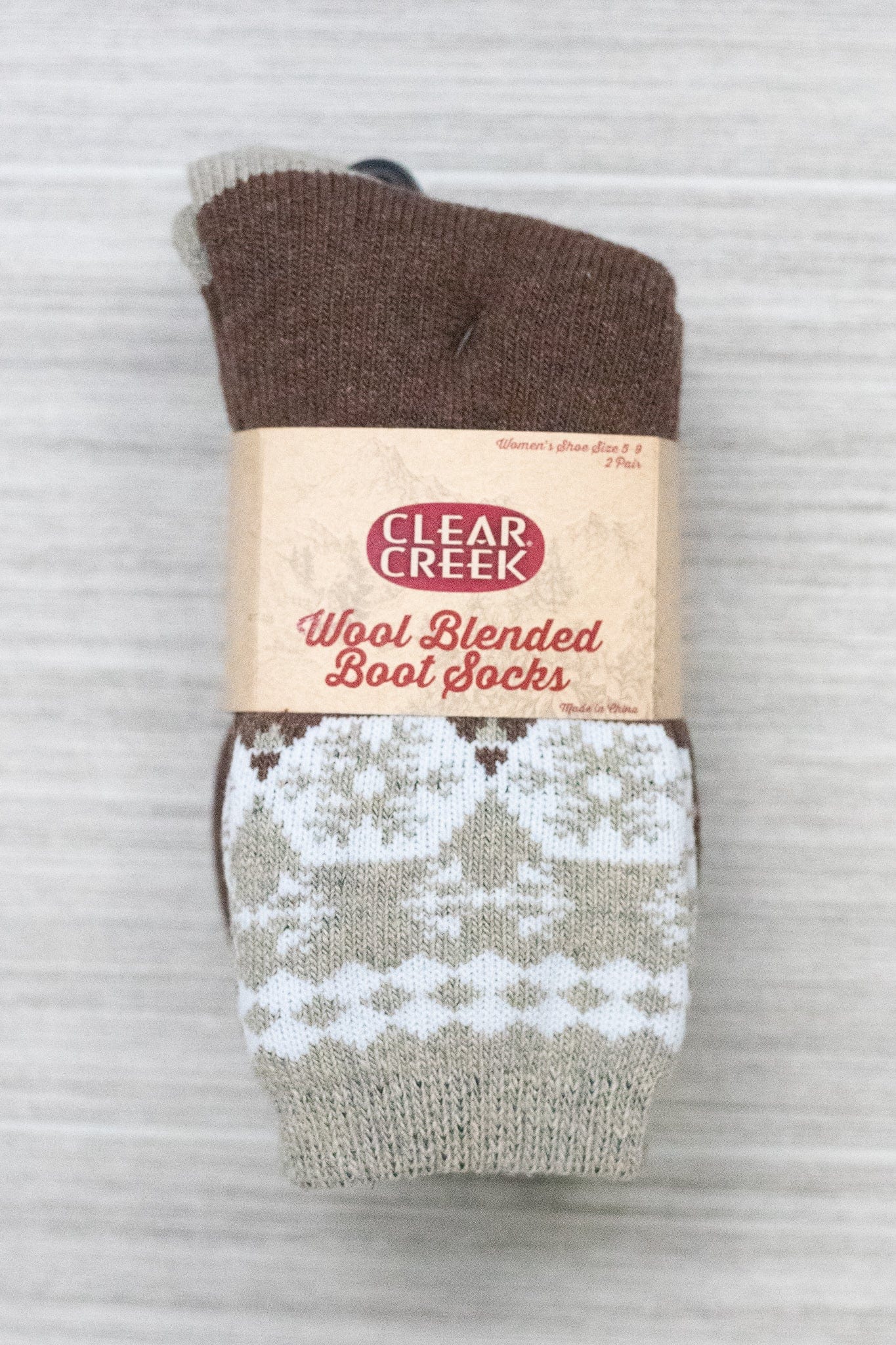 Clear Creek Women's Fairisle & Solid Crew Socks
