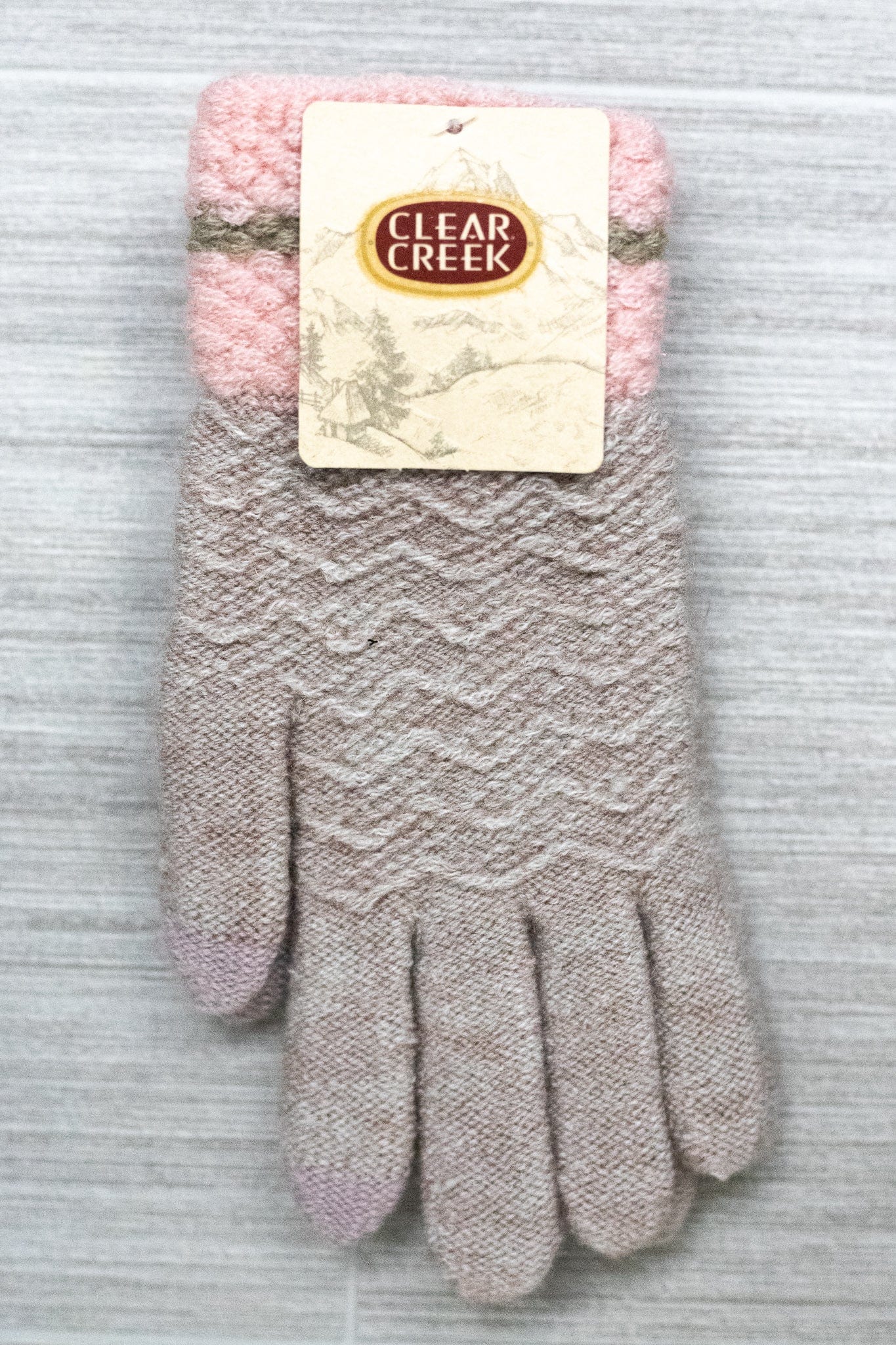 Tan Pink Cuff Fashion Texting Glove