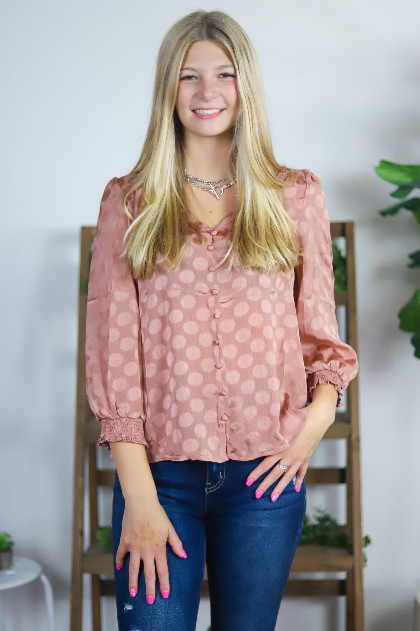 Polka Dot Shine Blouse