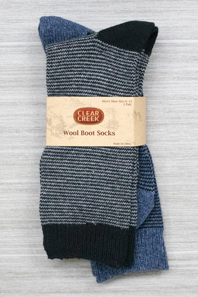 2pk Mens Wool Blend Socks