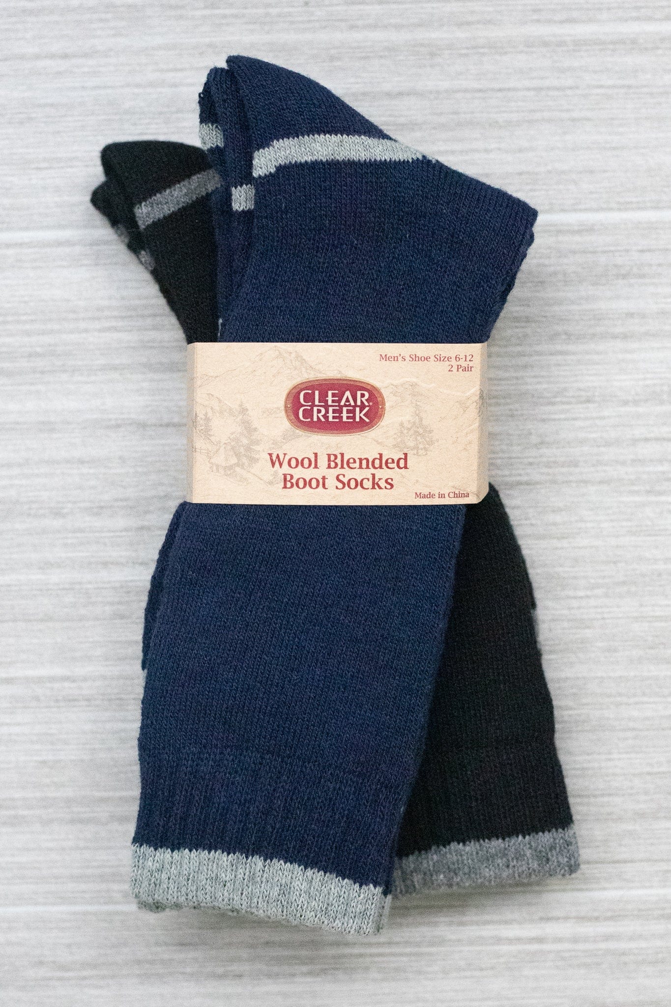 Navy & Black Wool Blend Socks