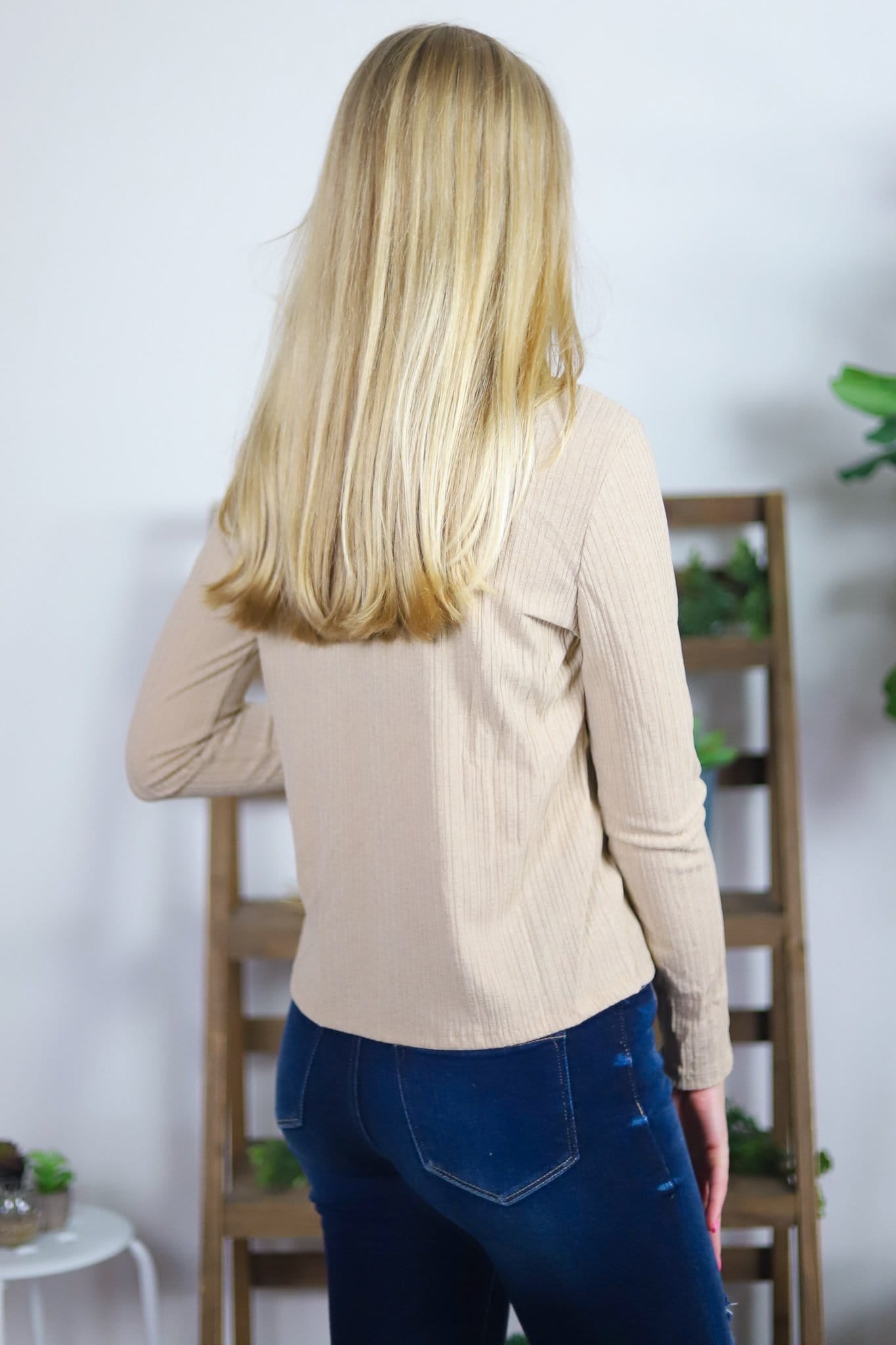 Rib Knit Cowlneck Top