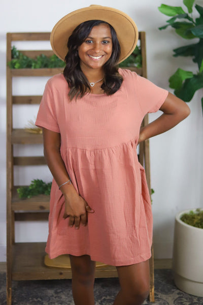 Mauve Babydoll Dress