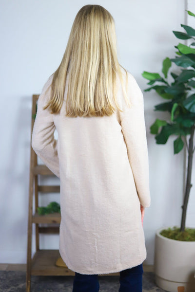 Cream Contrast Twill Detail Oversized Jacket