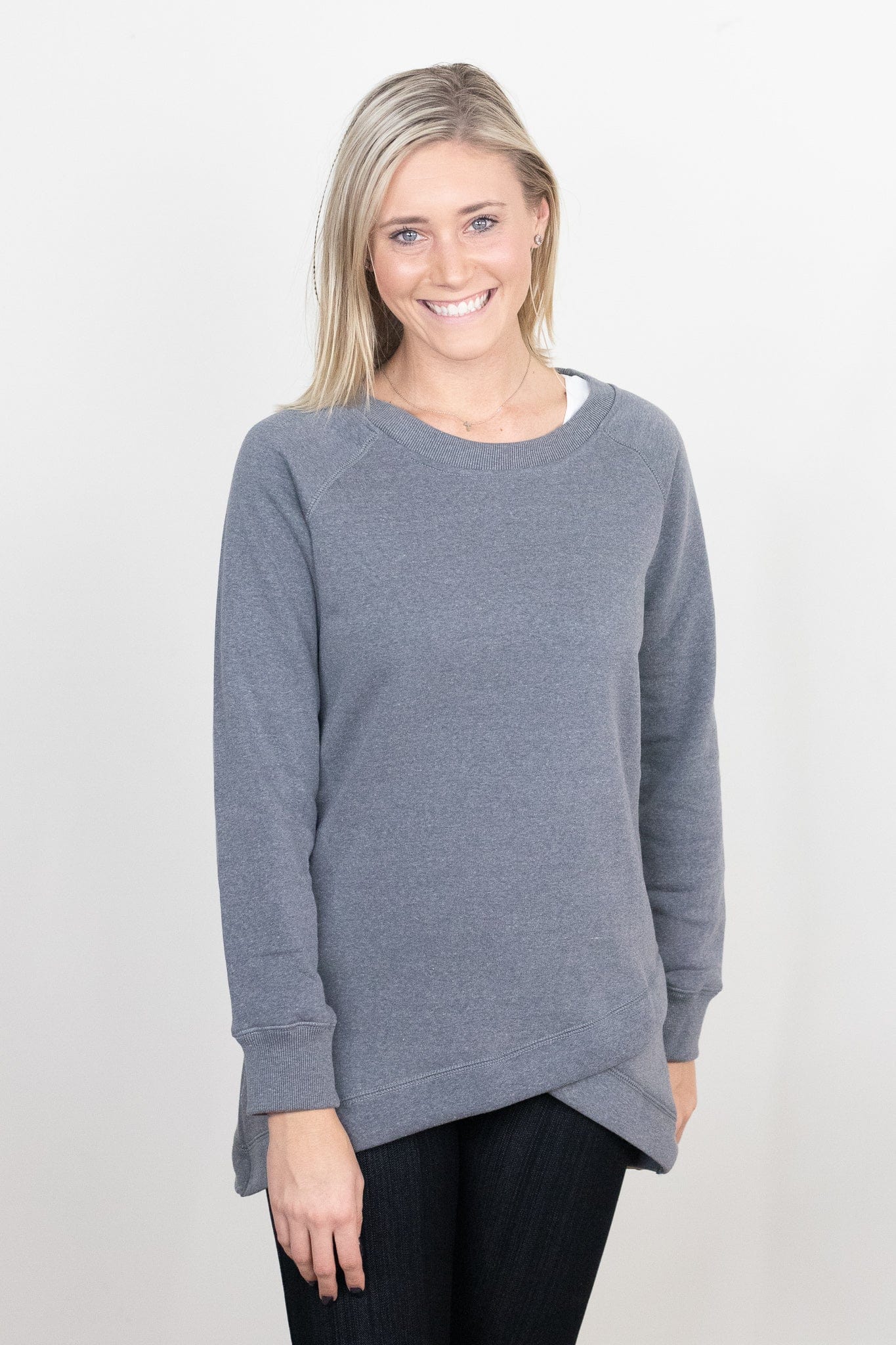 asymmetrical fleece tunic