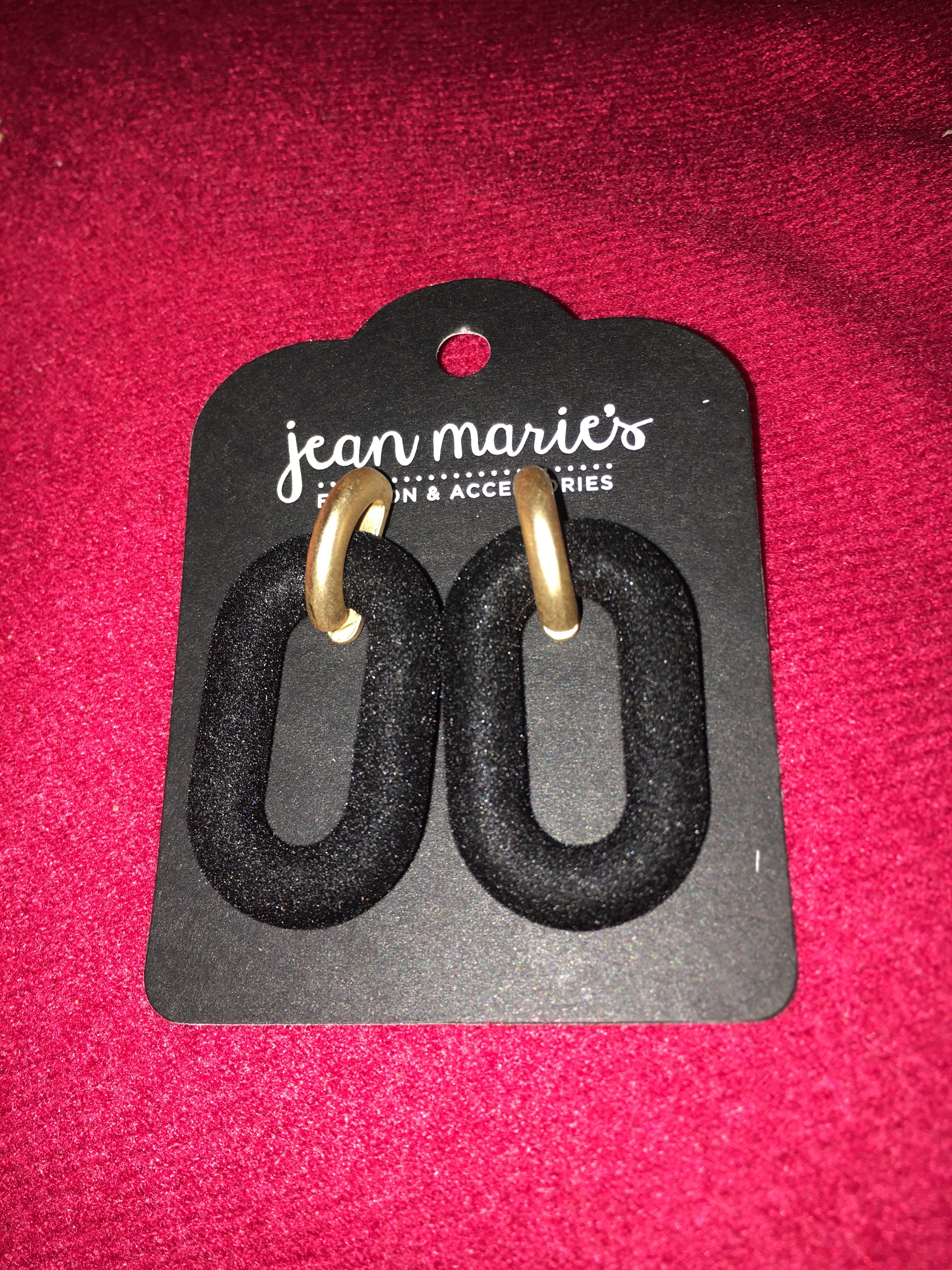 Black Velvet Linked Post Earring