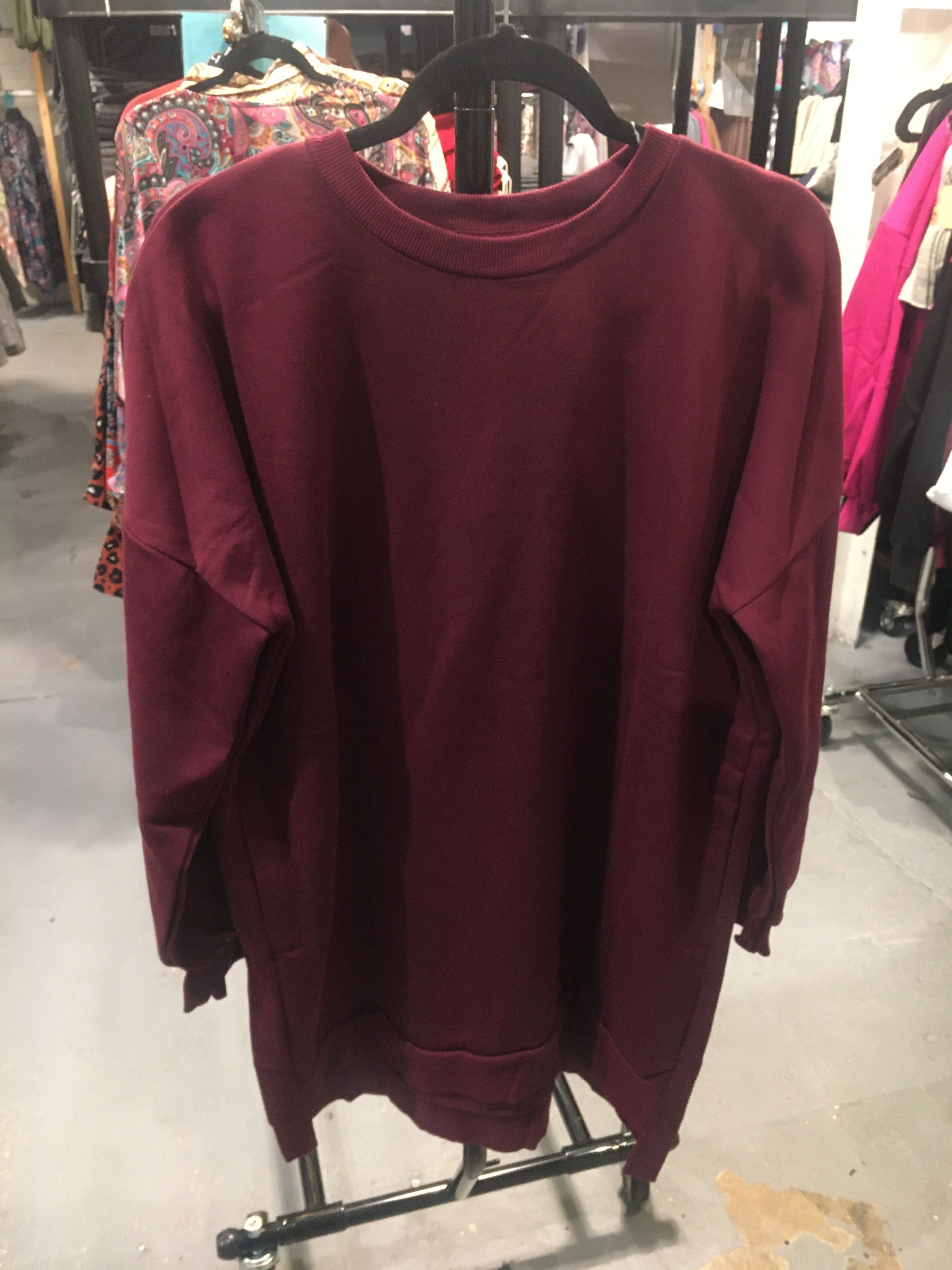 Dark Burgundy Hi-Low Longline Sweater