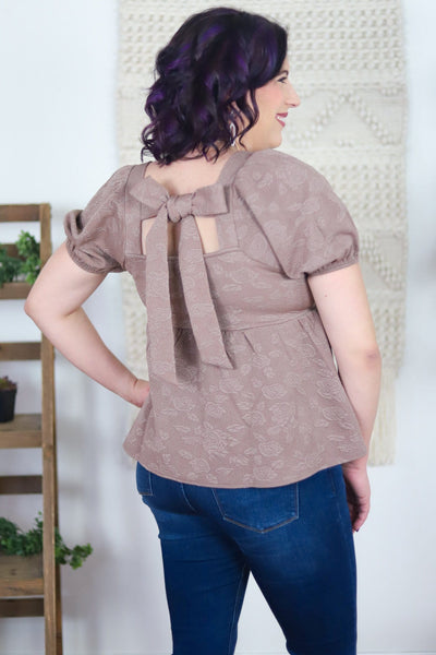 Texture Top W/Bow