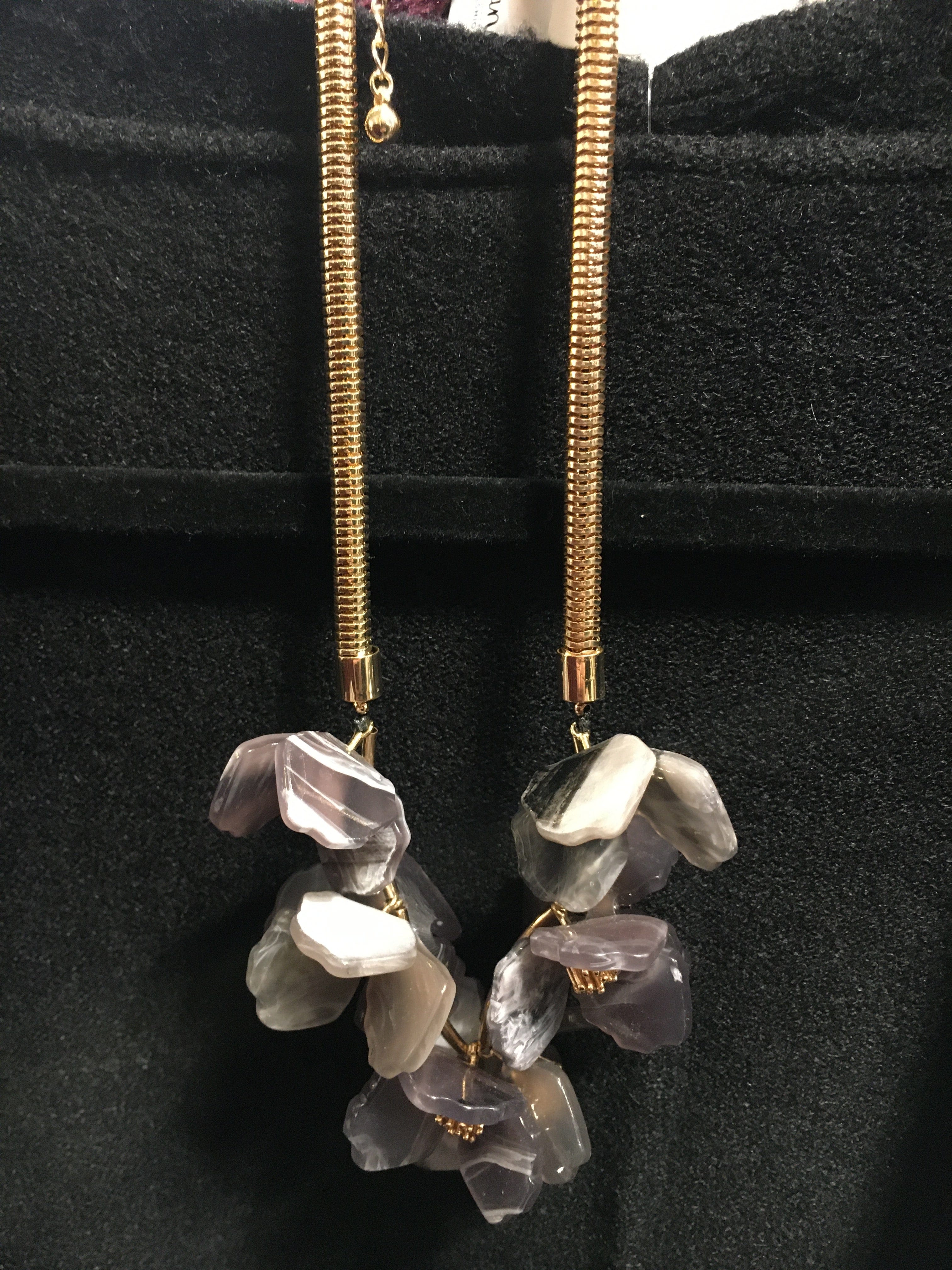 Grey Acrylic Statement Flower Necklace