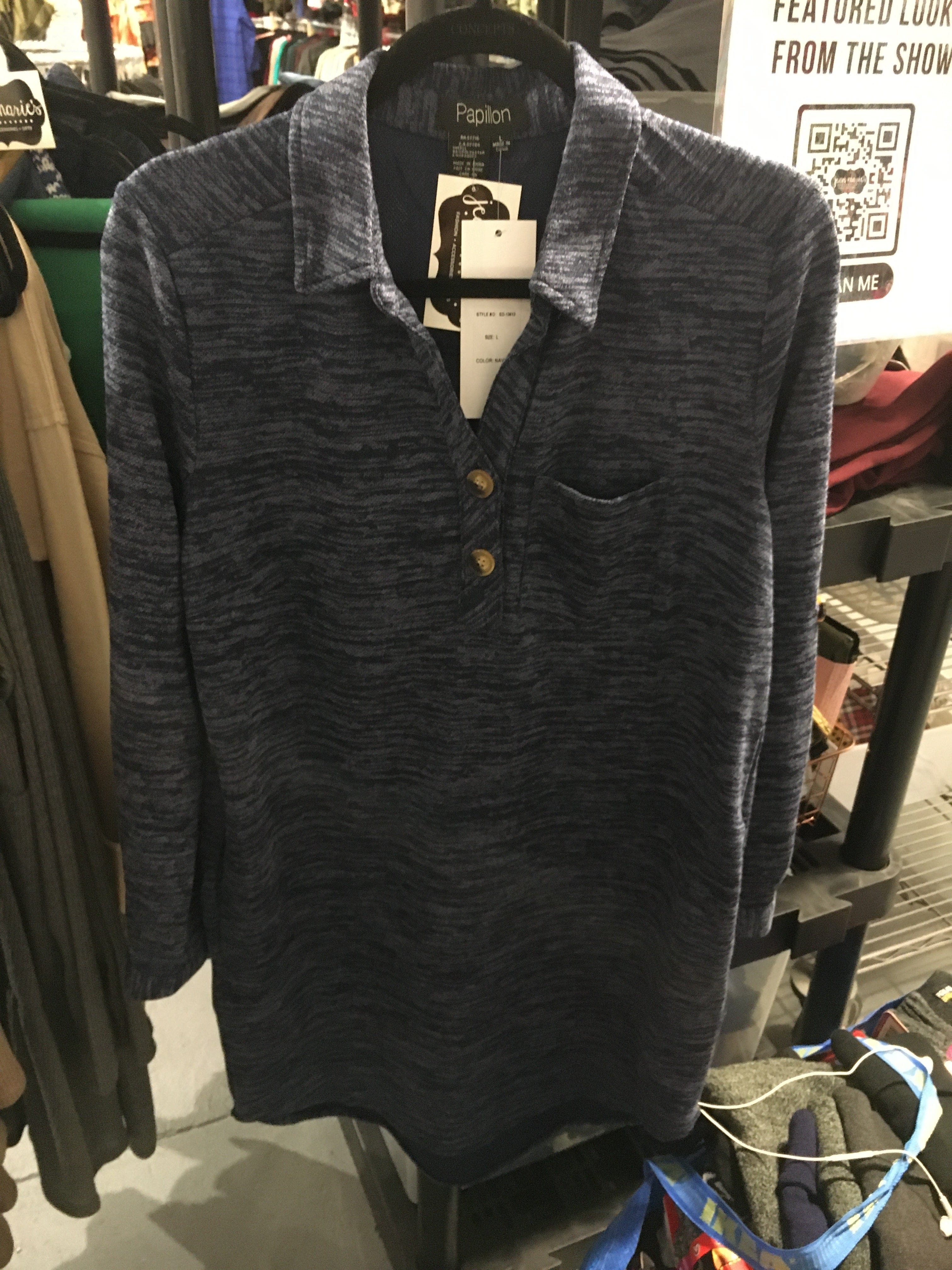Henley Polo Sweater Dress