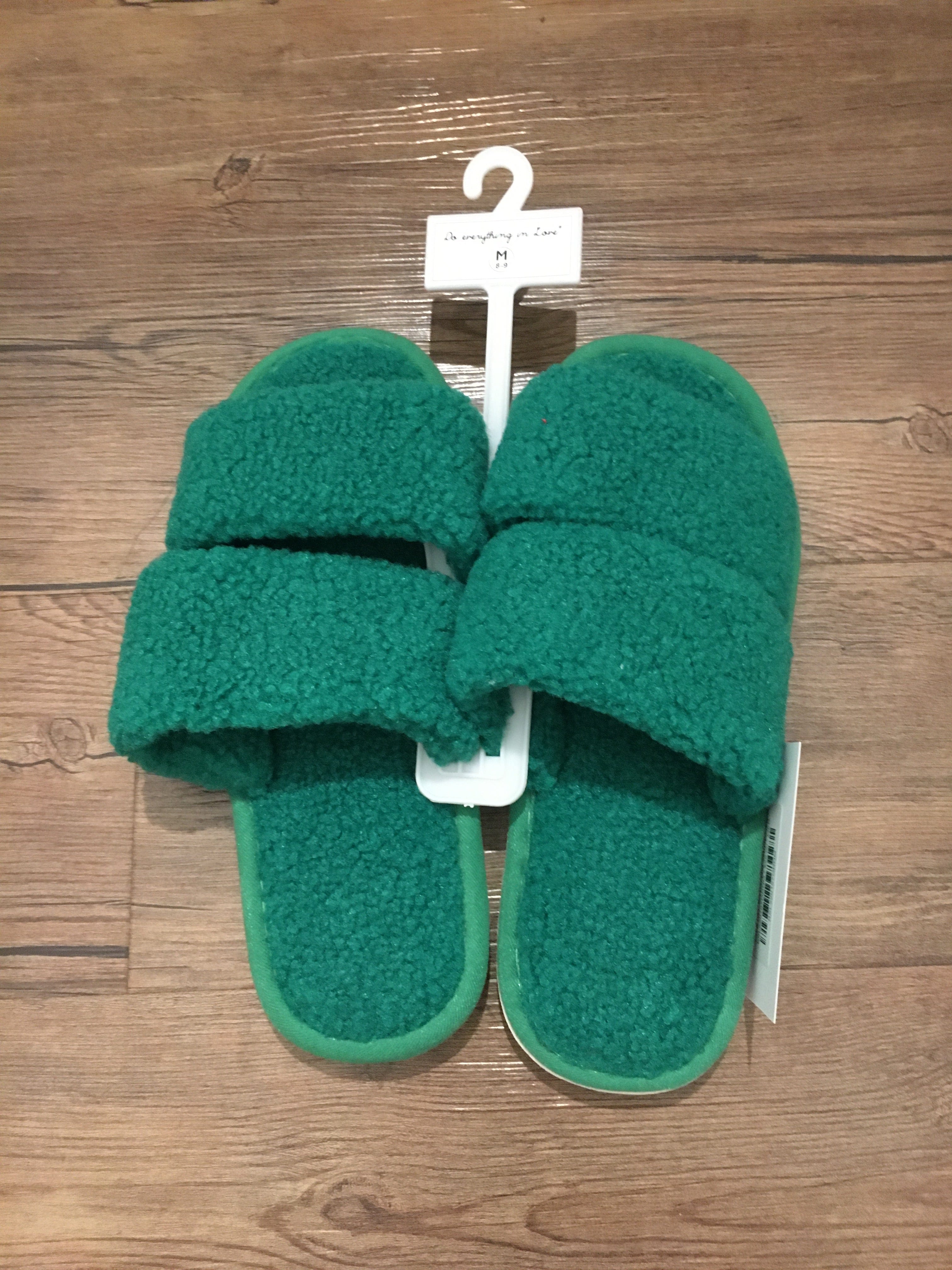 Green Sherpa Slippers
