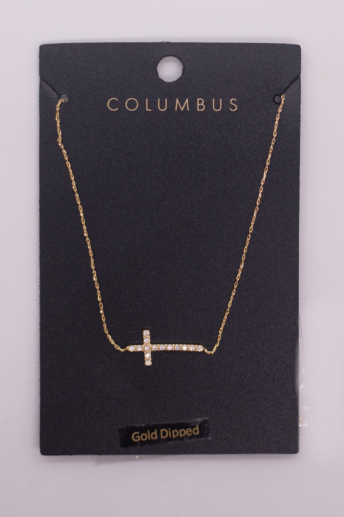 Golden Diamond Cross Necklace