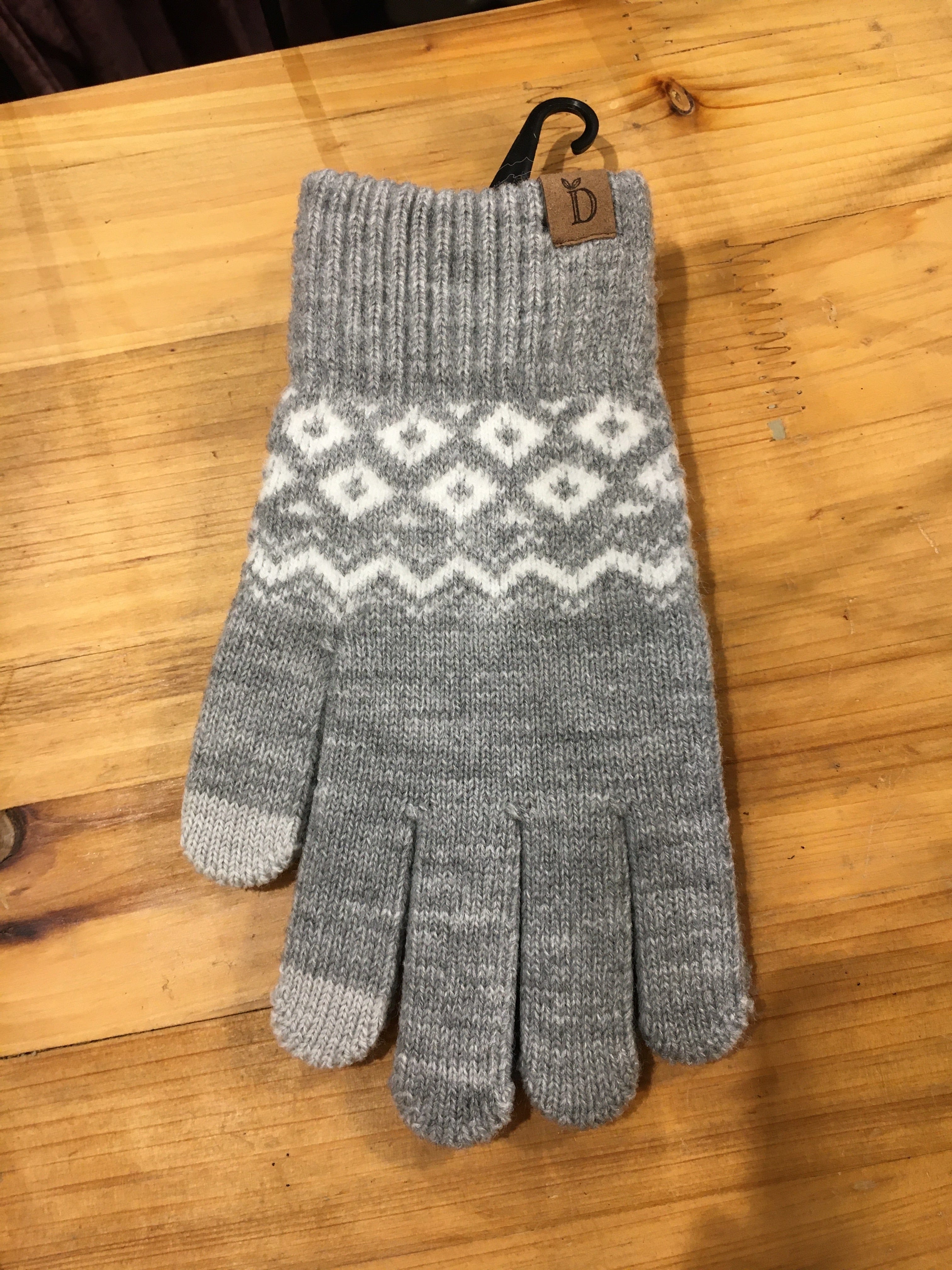 Gray Geo Smart Gloves