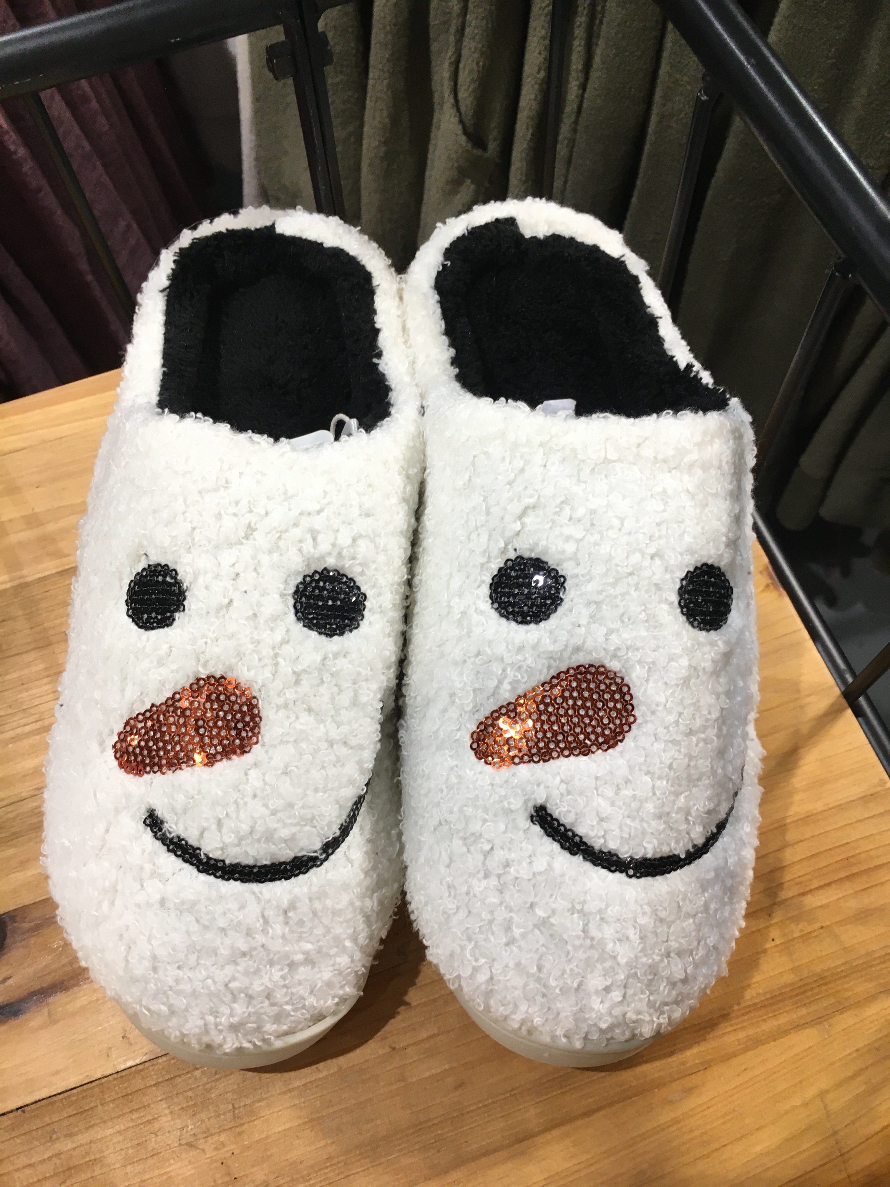 Snowman Sherpa Sole Slippers