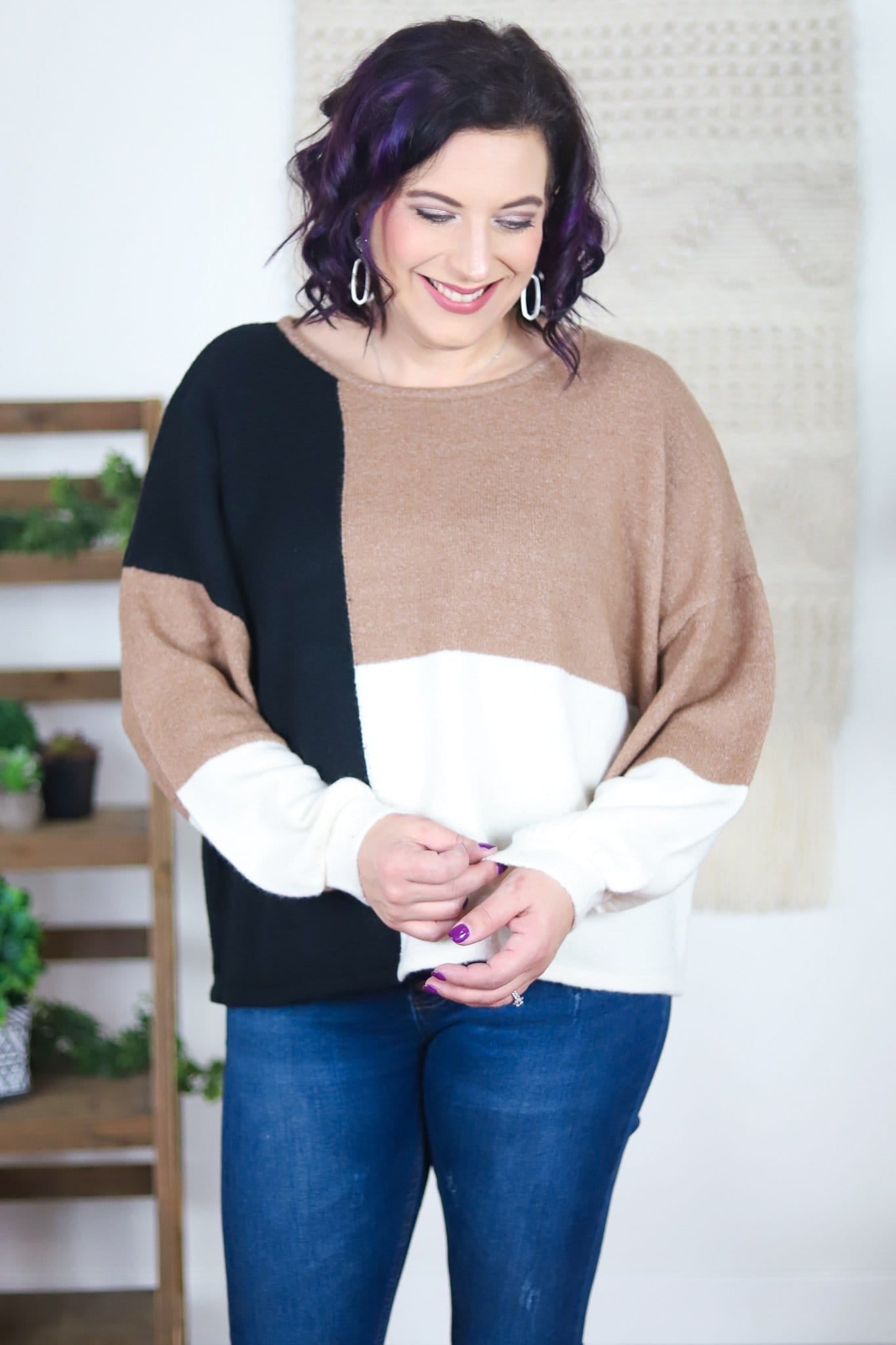 Colorblock Bow Sweater