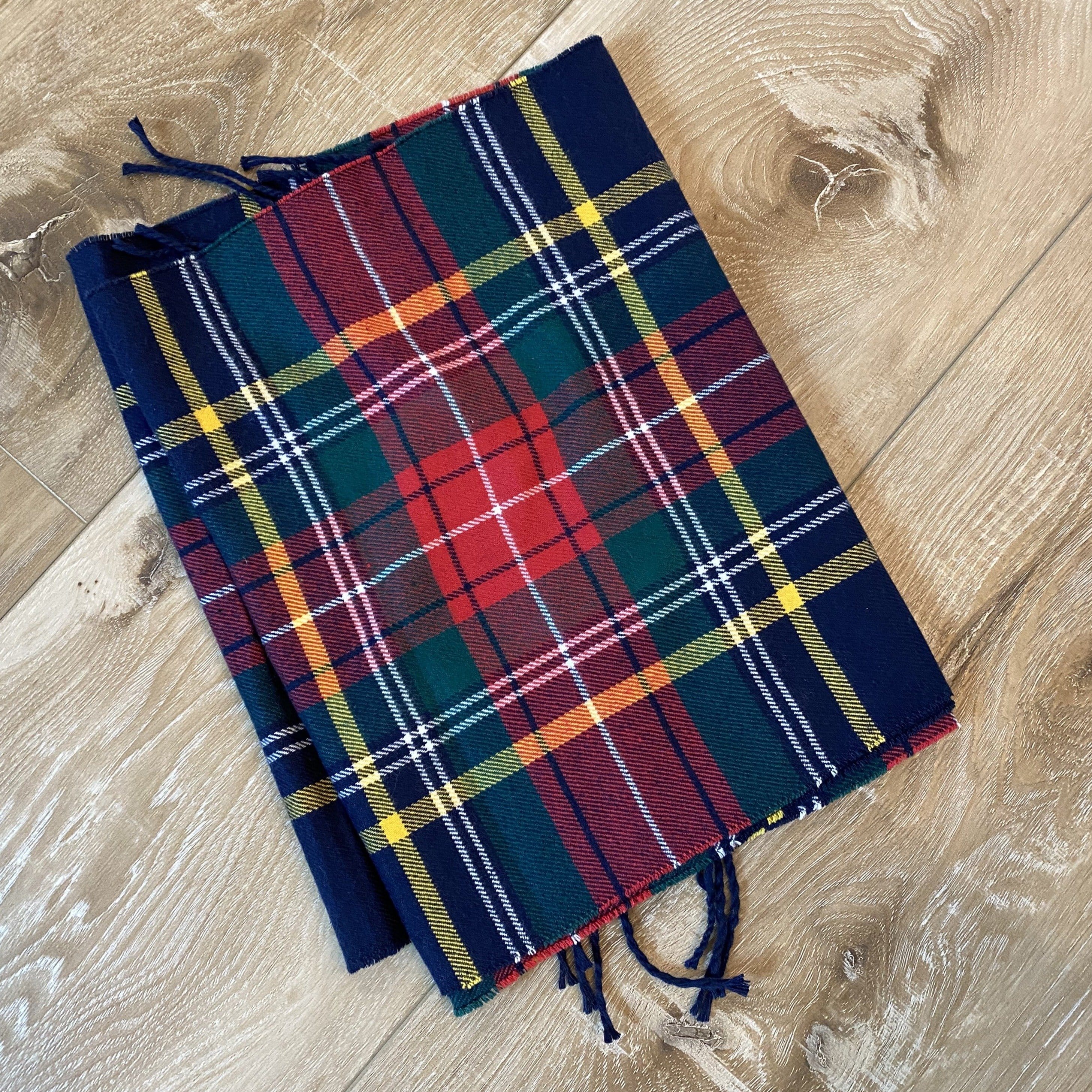 Cashmere Feel Scarf Navy Classic Plaid