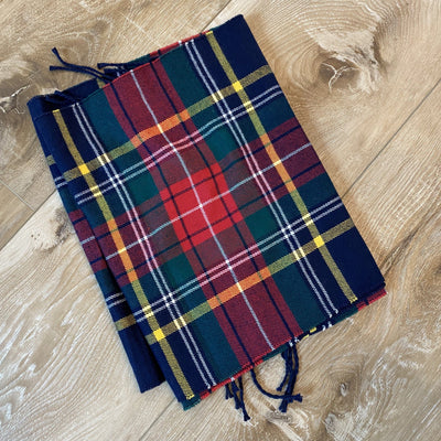 Cashmere Feel Scarf Navy Classic Plaid