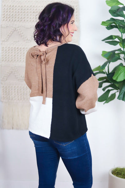 Colorblock Bow Sweater