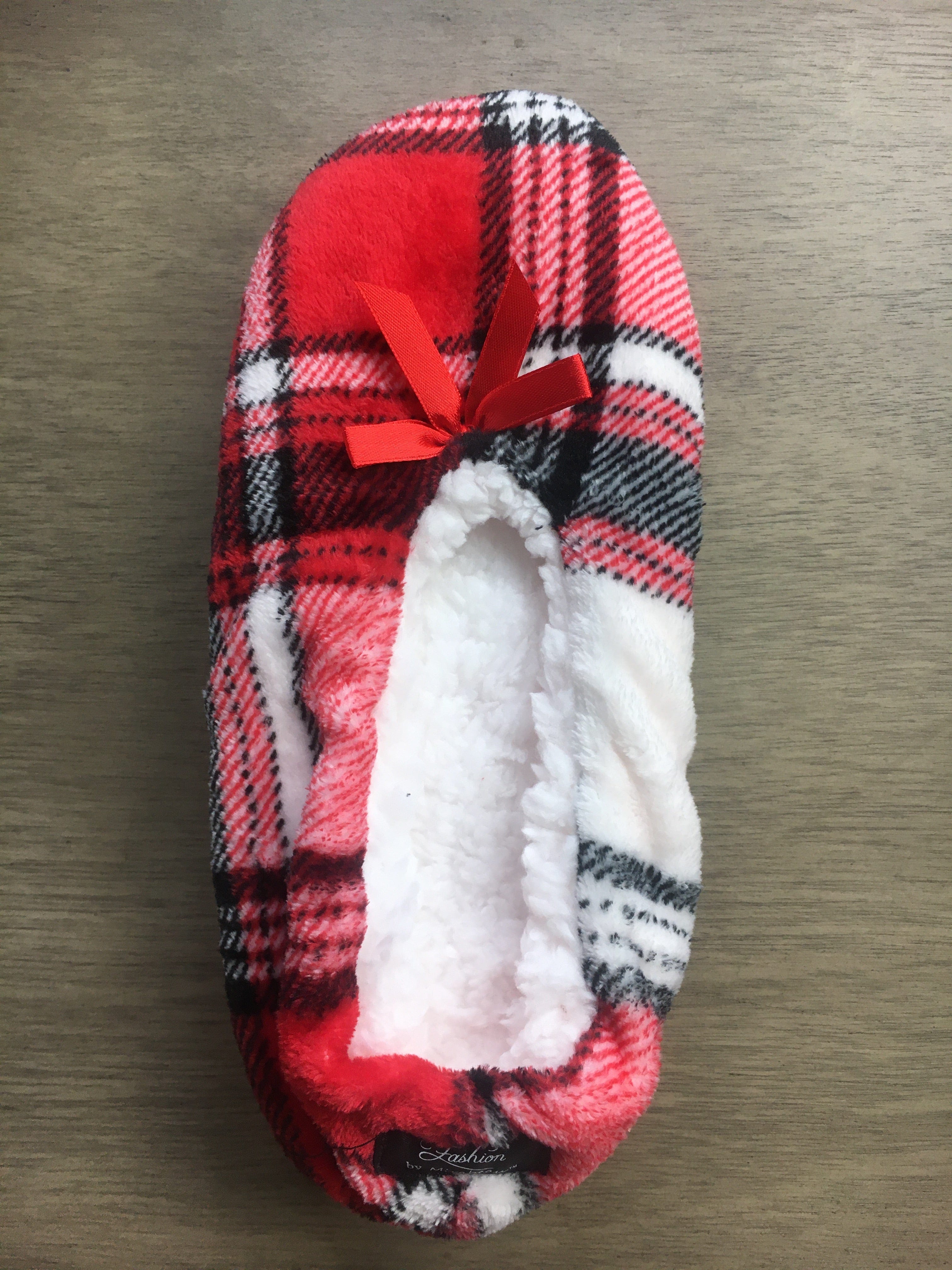 Royal Plaid Velvety Fleece Slippers
