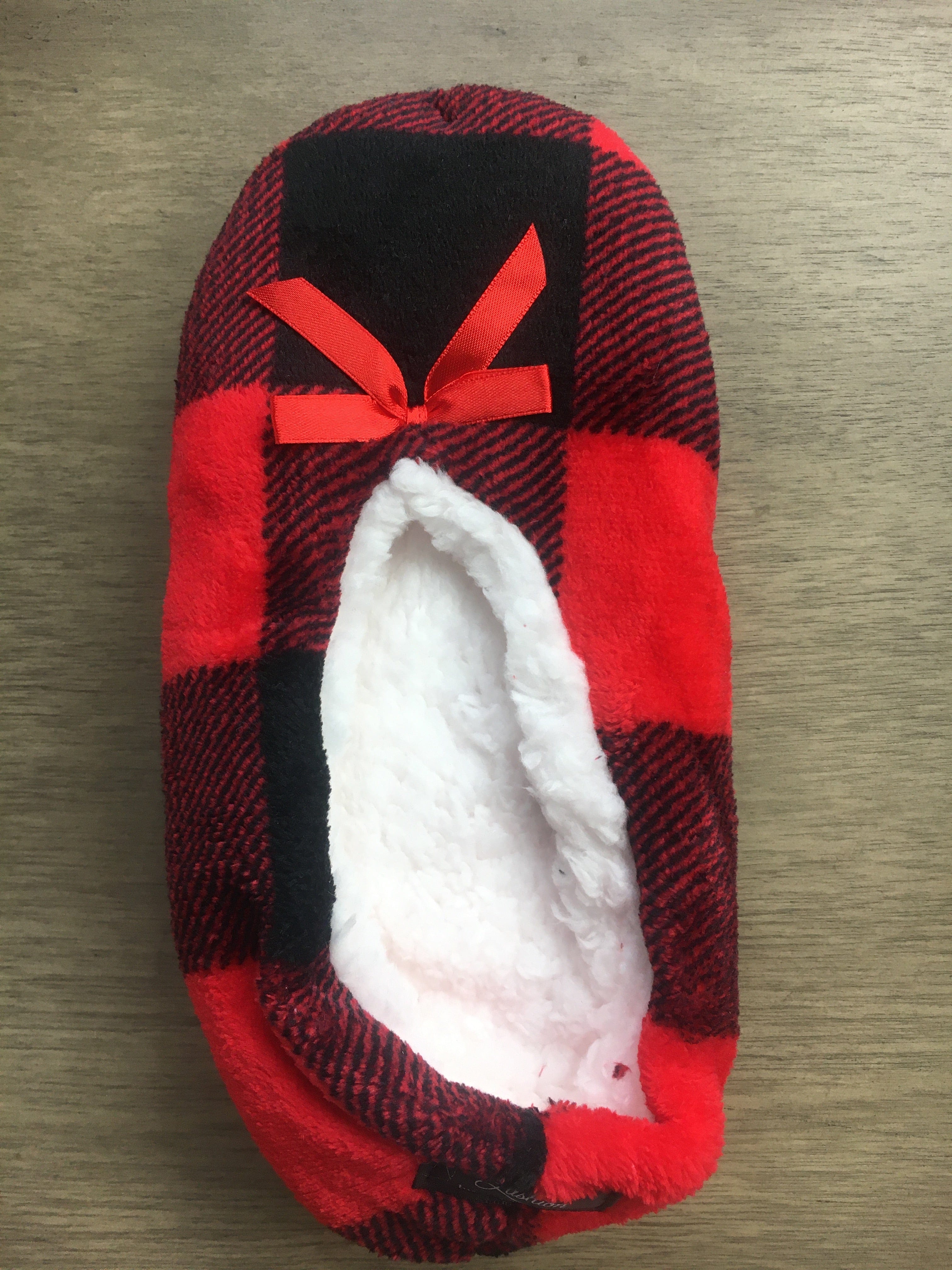 Plaid Velvety Fleece Slipper