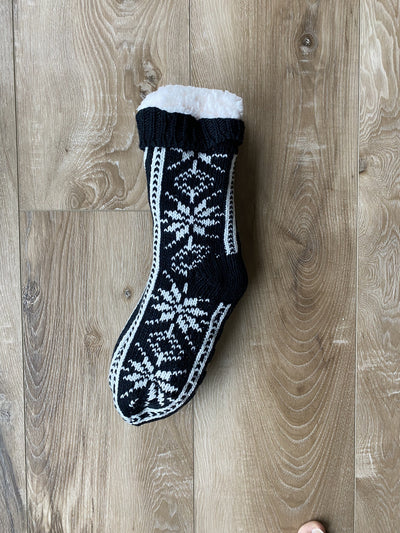 Snowflake Sherpa Lined Socks