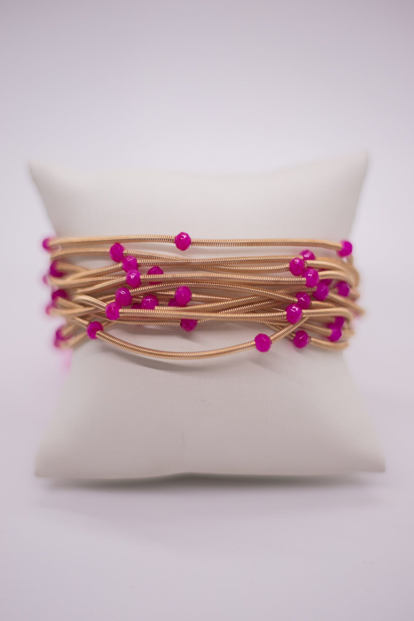Fuchsia Guitar String Bracelet Set