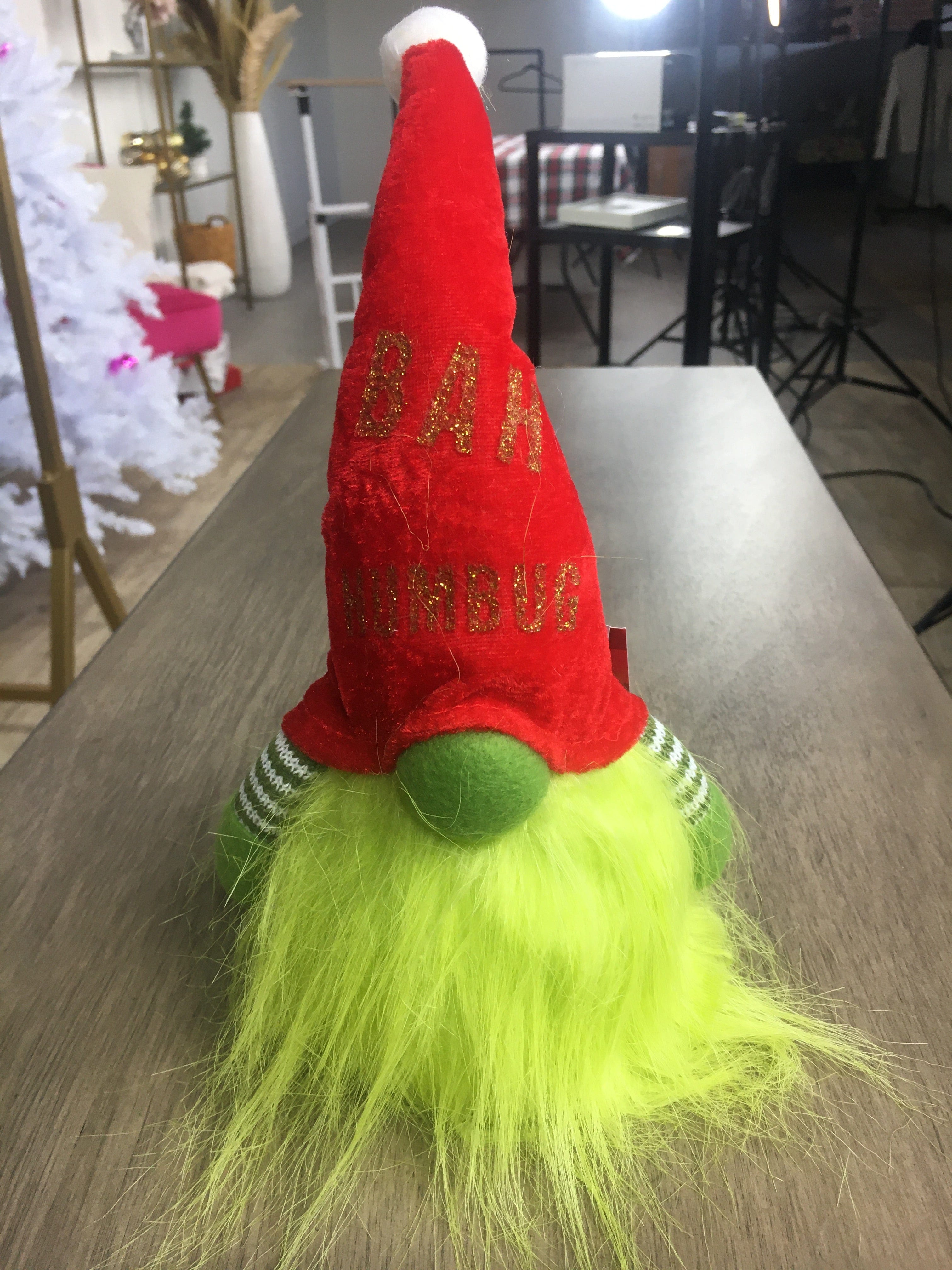 Lighted Holiday Bah Humbug Gnome