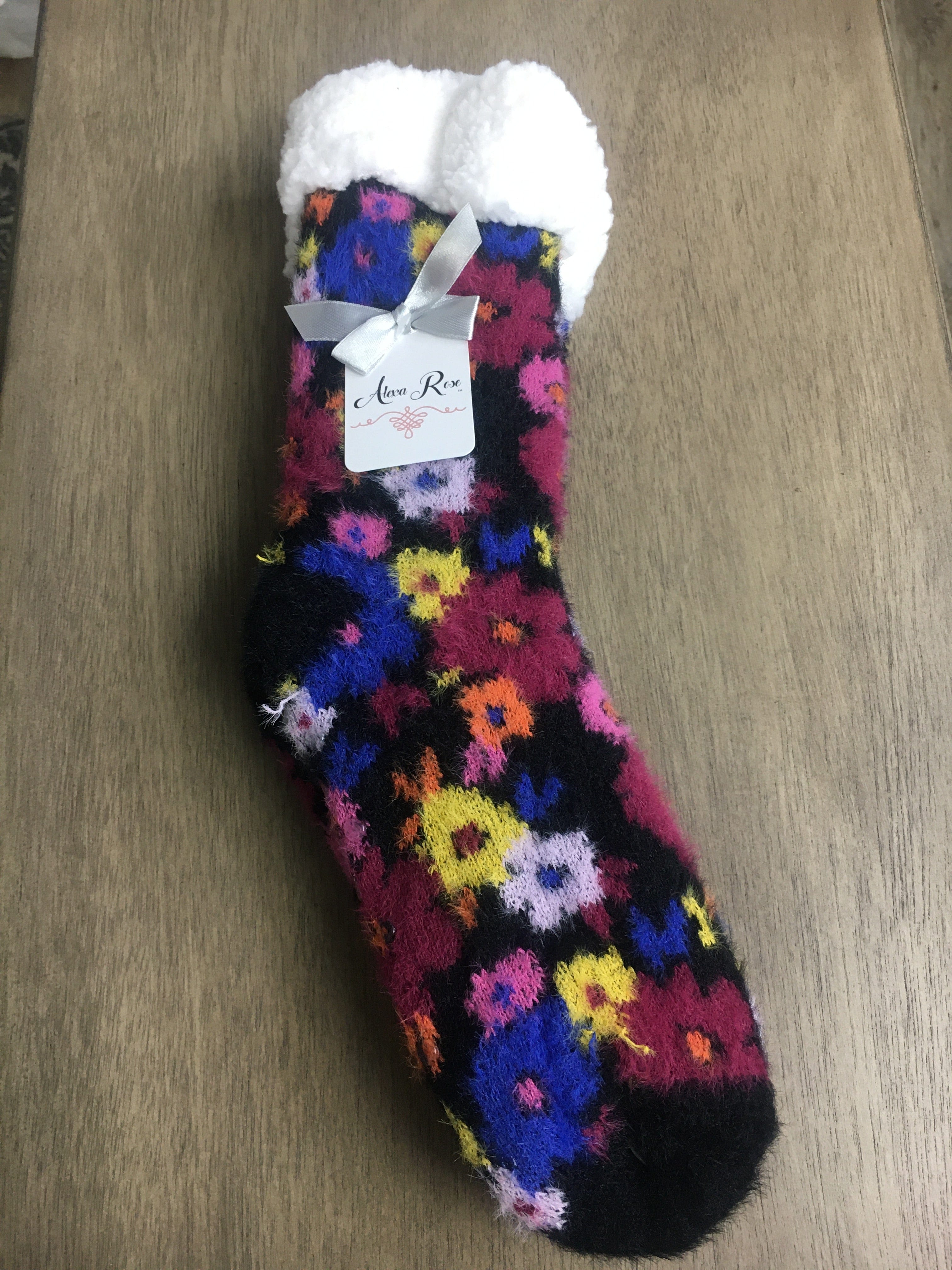 Floral Sherpa Booties