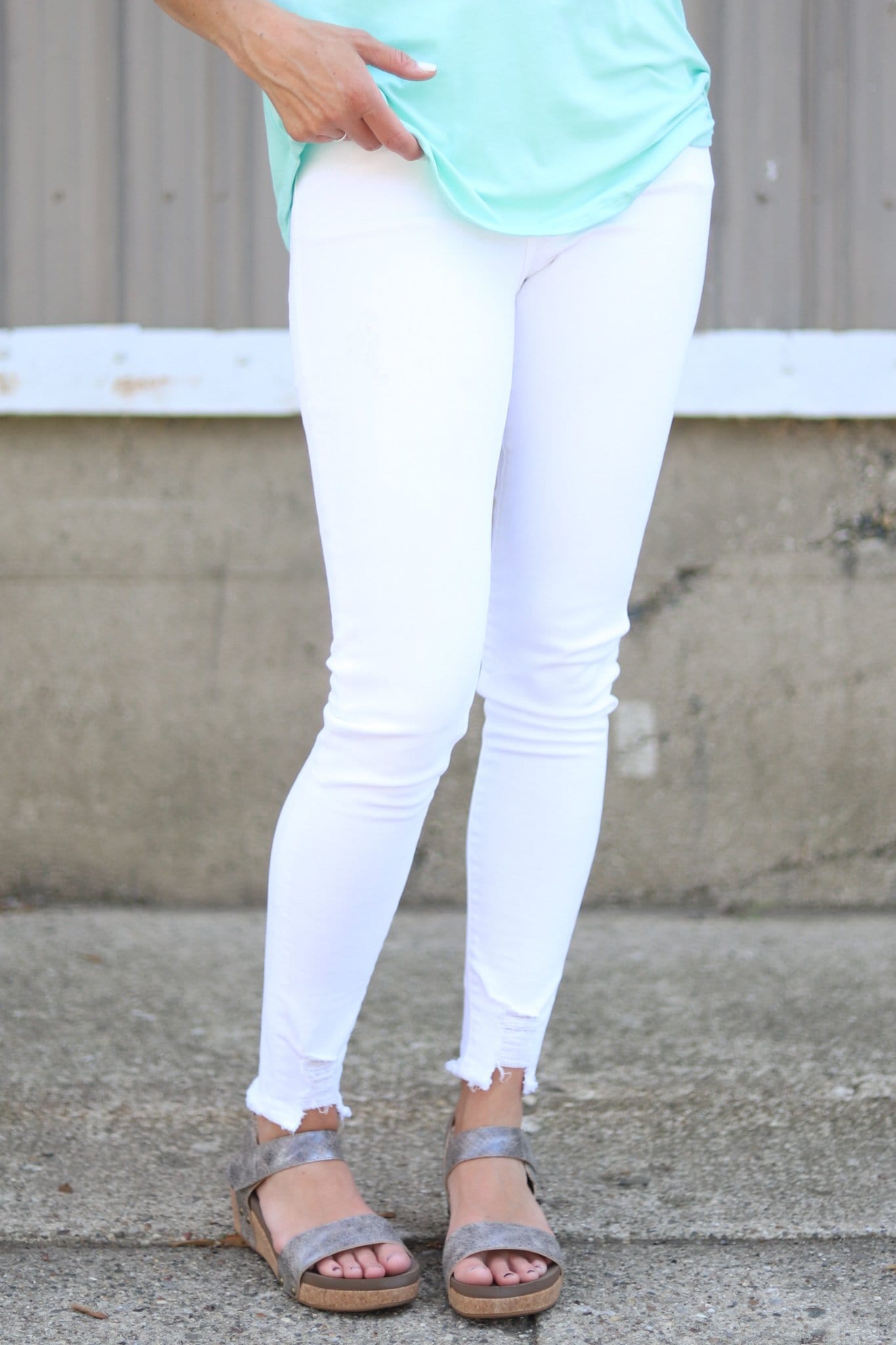 White High Rise Super Skinny