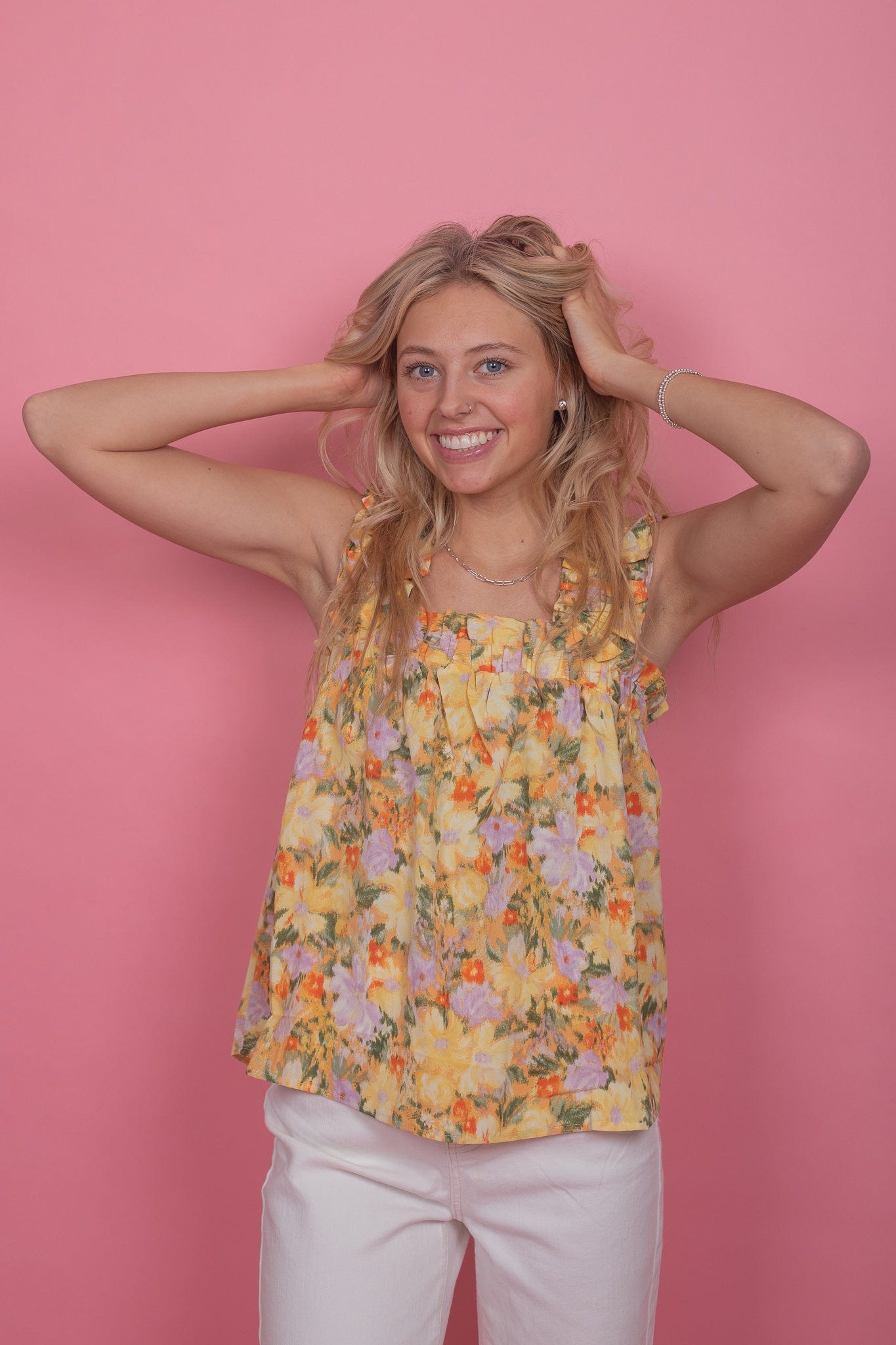 Apricot Floral Tank