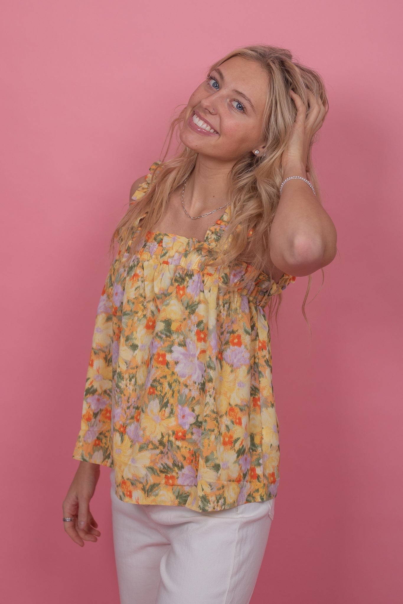 Apricot Floral Tank