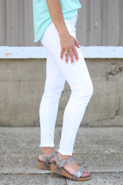 White High Rise Super Skinny