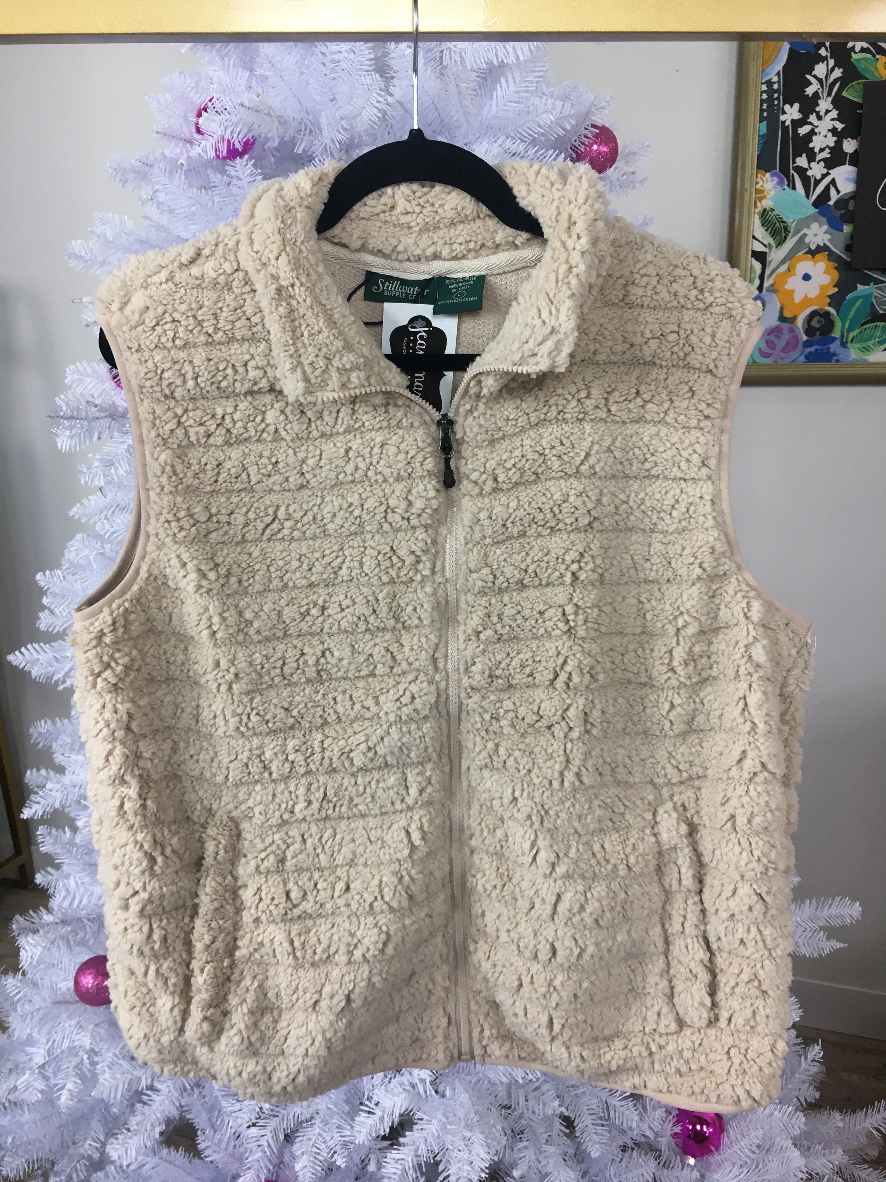 Natural Sherpa Zip Vest