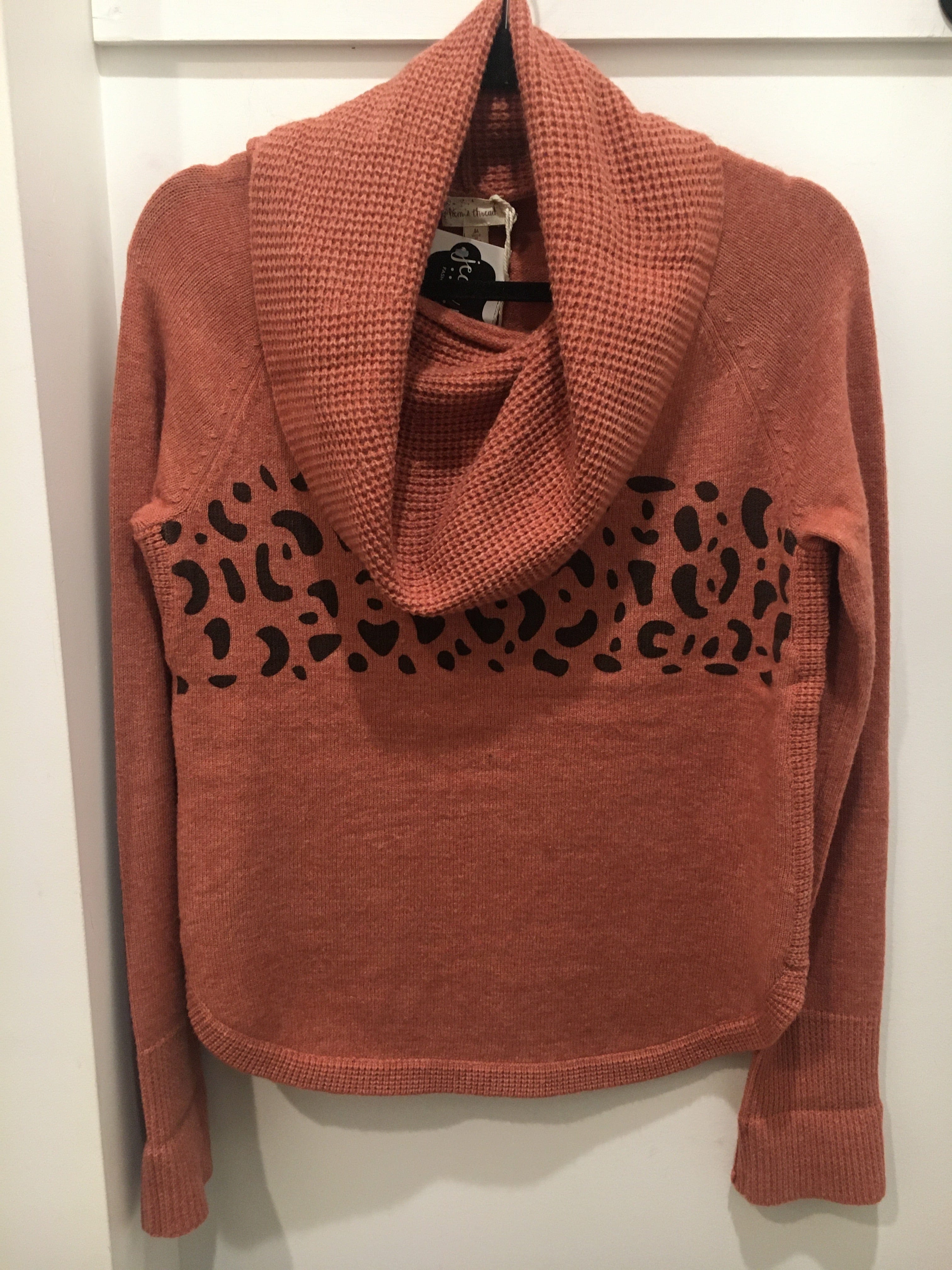 Terra Cotta Leopard Print Sweater