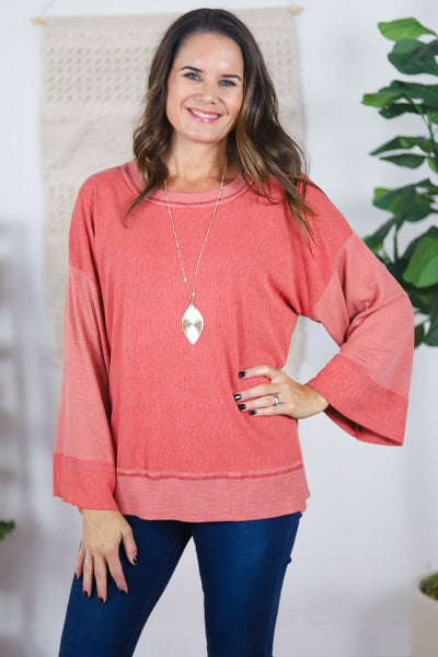 pink open sleeve loose cut top