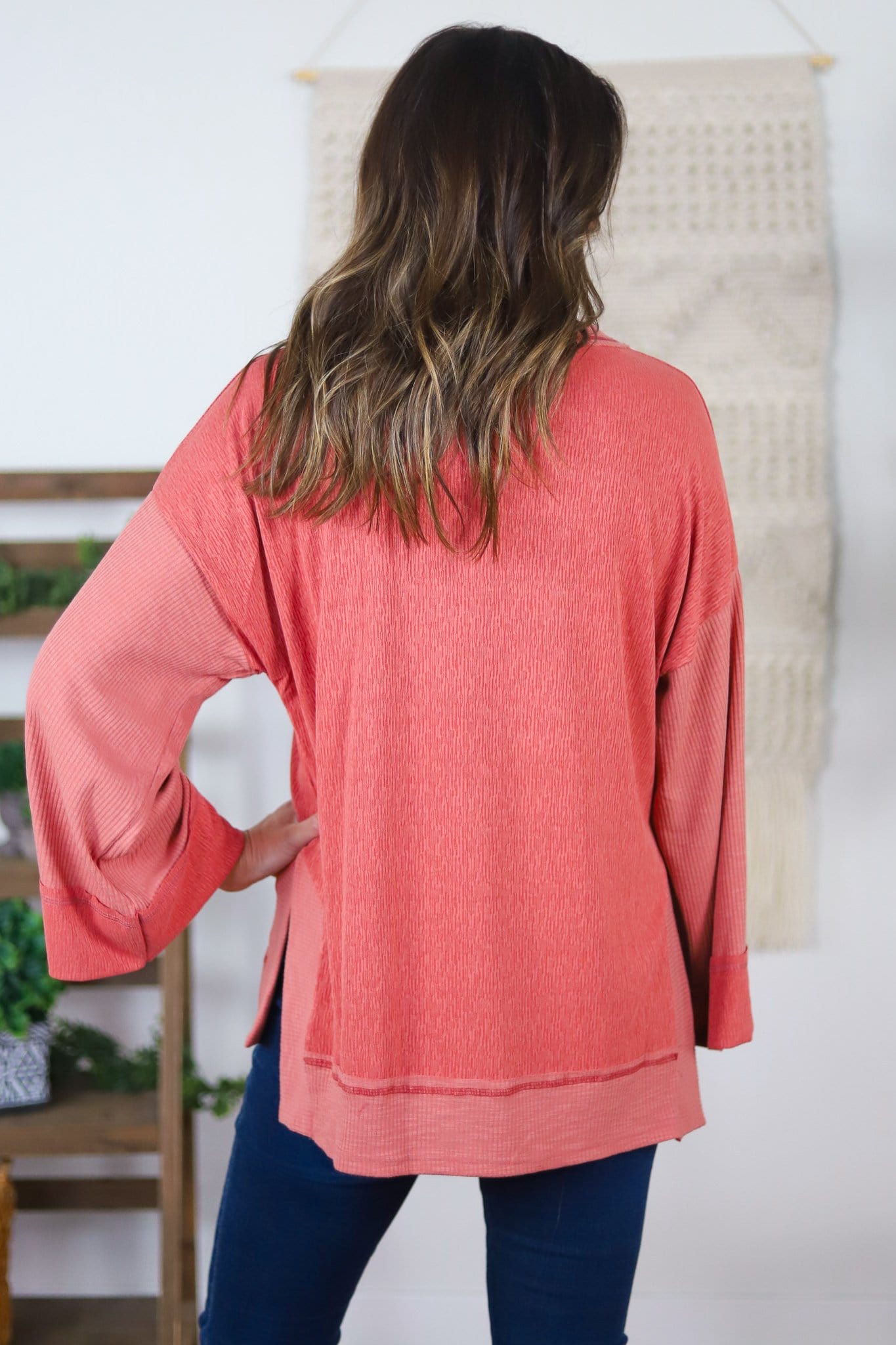 pink open cut top back