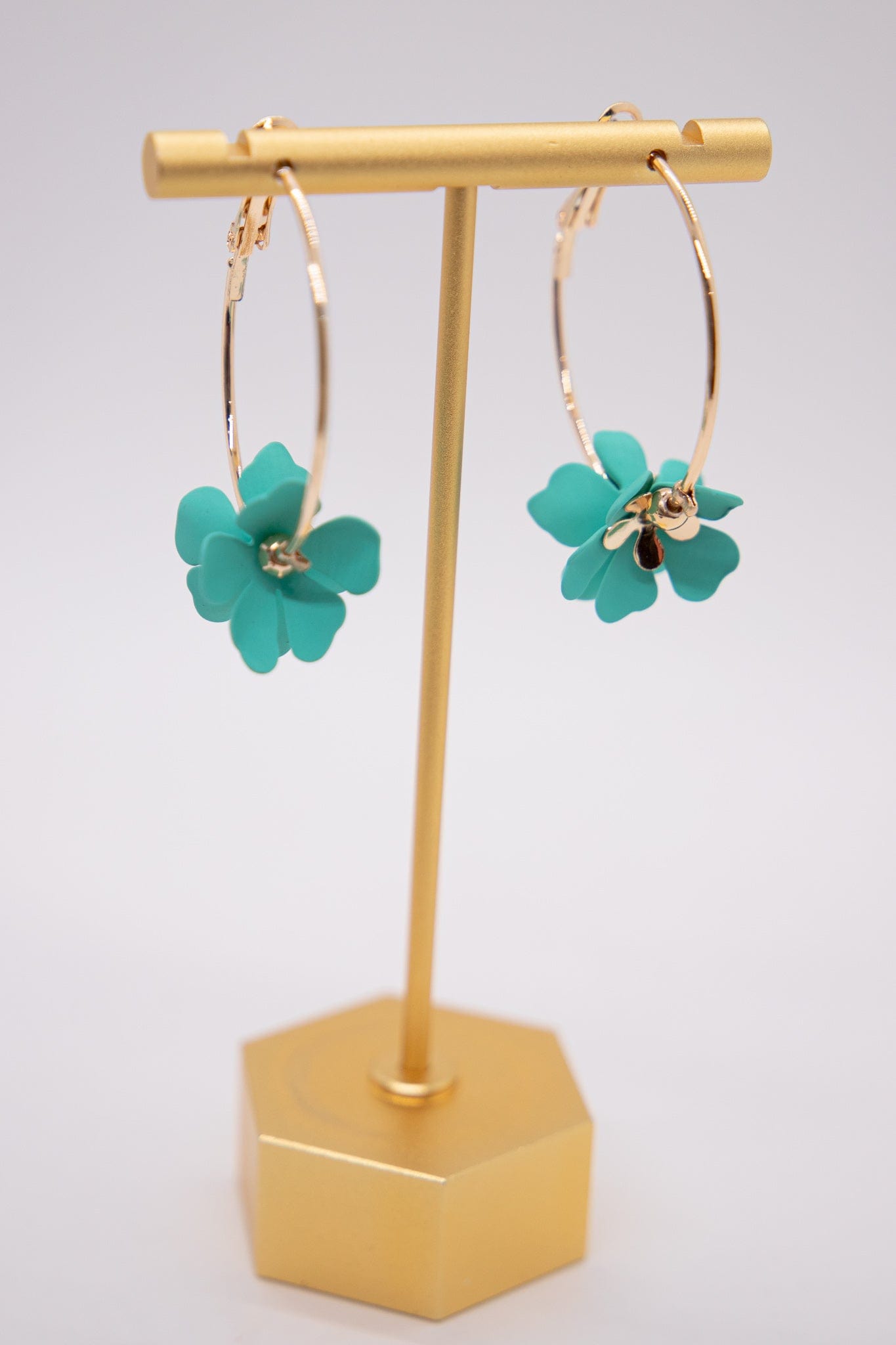 Turquoise Flower Hoop
