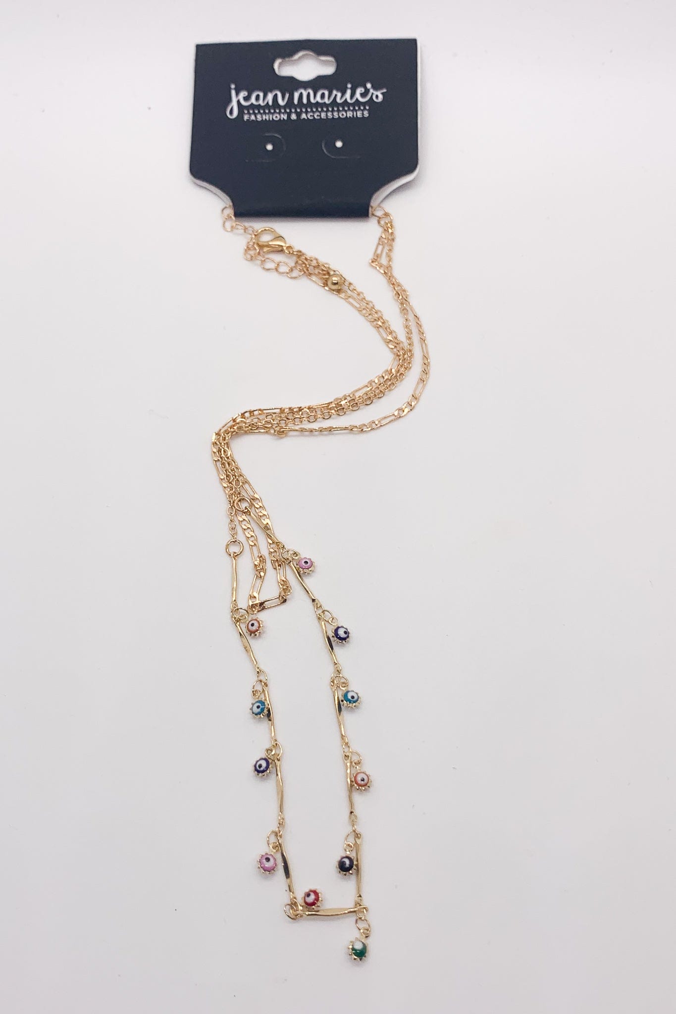 Gold Evil Eye Dangling Necklace