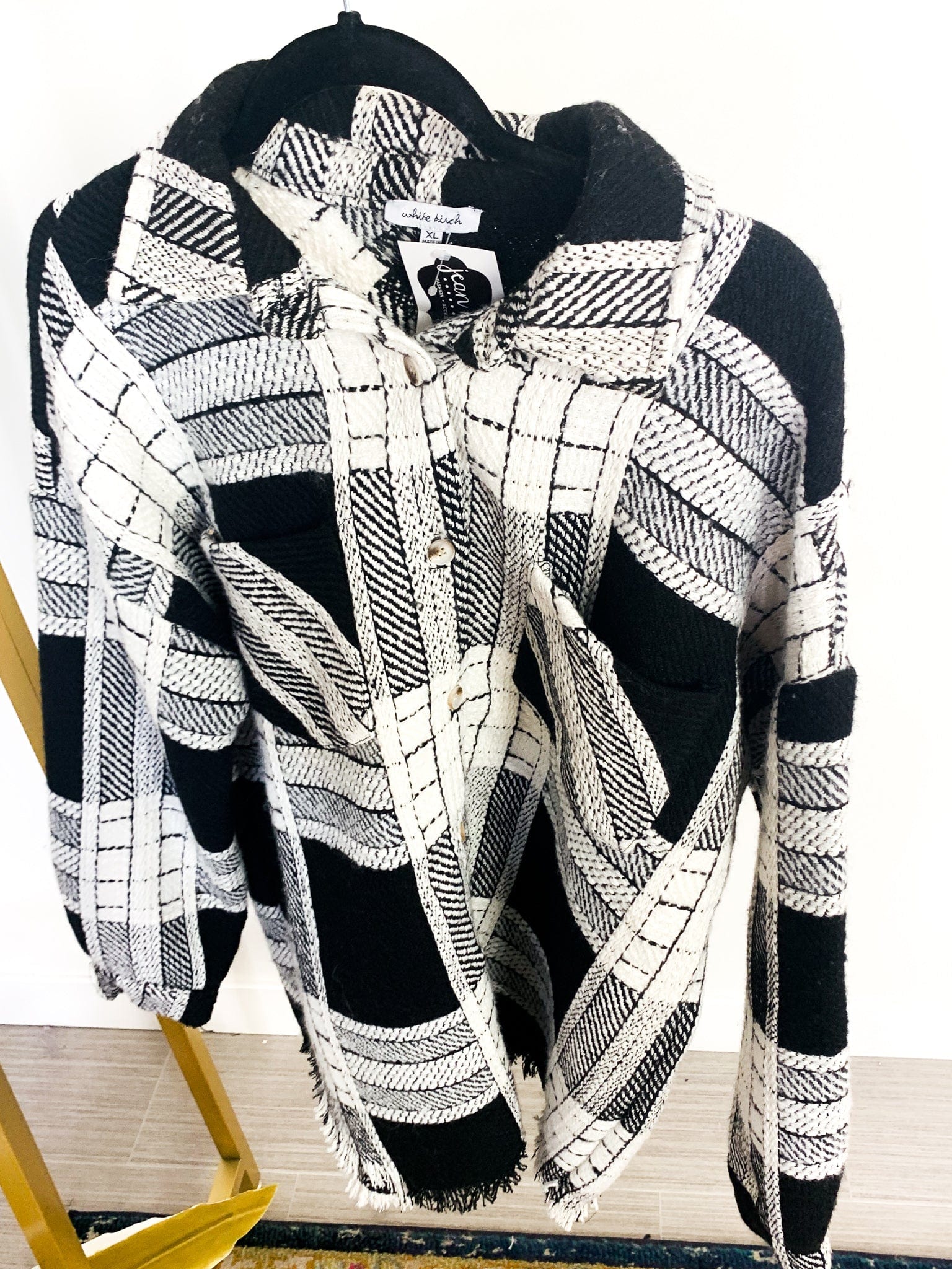 Black Plaid Tweed Shacket