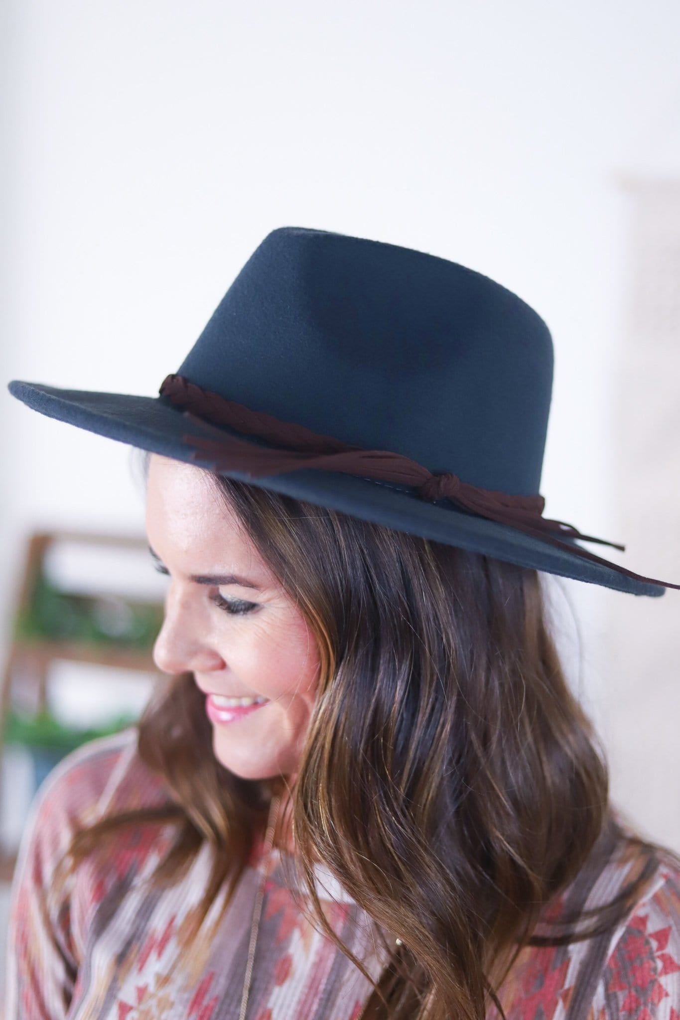 Navy Braided Band Panama Hat