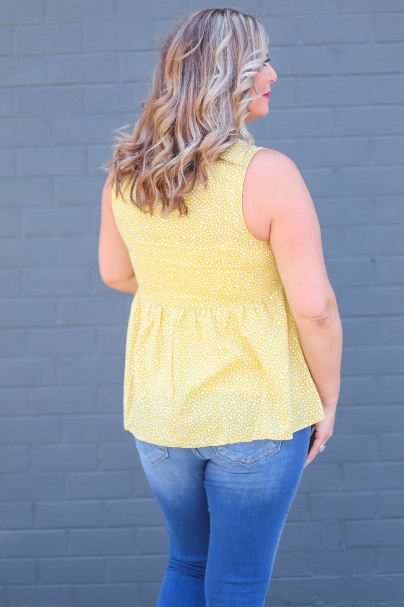Gold Dot Embroidered Tank