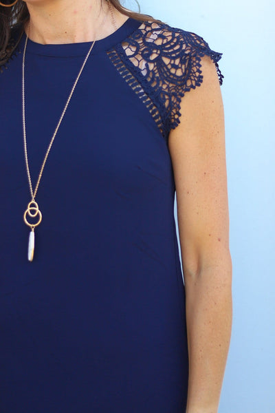 Navy A-line Dress