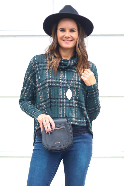 cool green cowl neck shirt 