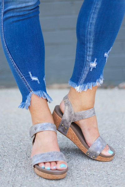Taupe Snake Slidell Wedge Sandal