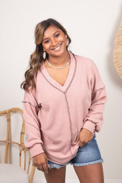 Mauve Lined Longsleeve Top