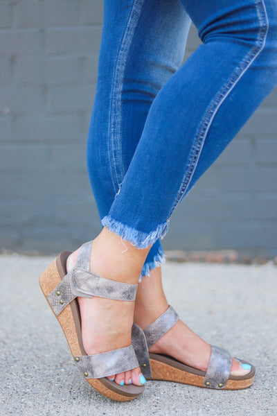 Taupe Snake Slidell Wedge Sandal