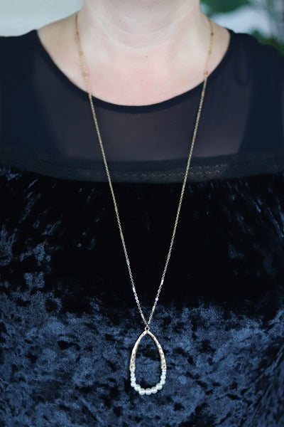 gold chain beaded pearl necklace