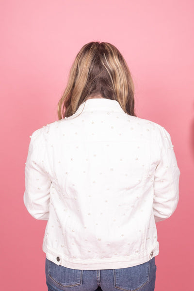 Ivory Pearly Pizazz Denim Jacket