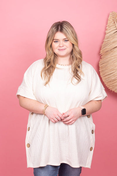 Lovely Things Ivory Knit Poncho