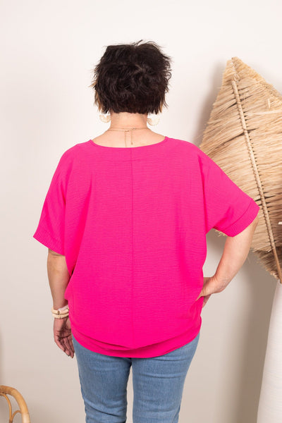 Fuchsia Breezy Blouse